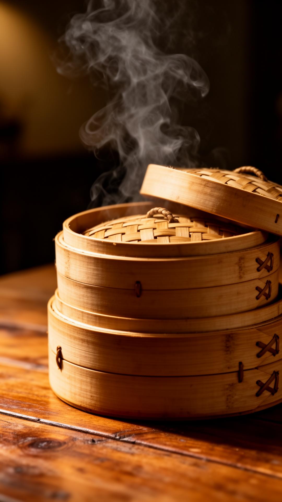 Bamboo steamer scene